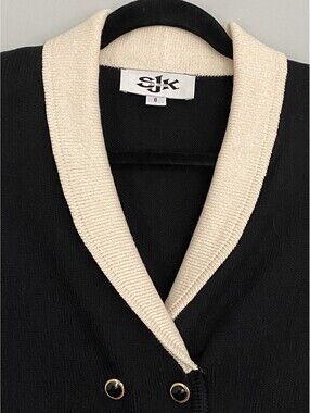 Vintage St. John Knits SJK Santana Knit Button Jacket Sweater Sz 8 Made In USA